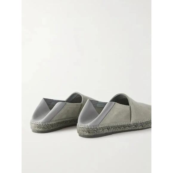 Tom Ford Mens Gray Suede Solid Round Toe Slip On Barnes Espadrilles Shoes Size 9 - Picture 11 of 11